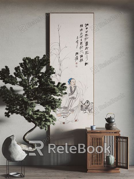 Chinese figure painting hanging painting decorative painting model