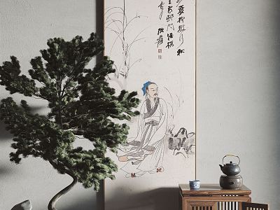 Chinese figure painting hanging painting decorative painting model