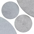 Gray Round Rugs With Textured Surface For Home Decoration 3d model
