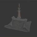Traditional Chinese Pagoda Architecture With Multi Tiered Design Gray Tile Roof And Ornate Finial Top