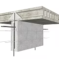Building process drawing Small block core and precast slab stack casting process drawing 3d model