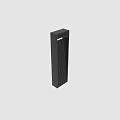Sleek Black Column Outdoor Light With Vertical Stripes For Garden Use