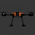 Orange Black Quadruple Rotor Drone For Space Exploration Aerial Missions