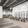 Modern Fitness Studio With Yoga Mats TRX Racks And Dumbbell Stations For Workouts