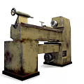 Sturdy Industrial Lathe Machine with Control Panel Rotating Parts and Heavy Duty Base