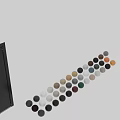 Black Modern Swing Door With Lock Handle And Vertical Stripes Design