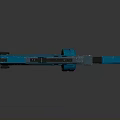 Futuristic Blue and Black Sci-Fi Weapon with Advanced Tactical Design and Sleek Details