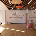 Dance Fitness Training Studio With Wooden Floor Colorful Exercise Balls And Barres