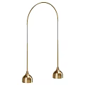 Stylish Modern Gold Pendant Lights With Curved Metal Frame And Hanging Design