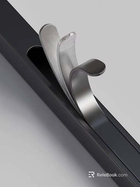 Contemporary Metal Part Featuring Curved Design Mesh Structure And Sleek Black Silver Finish 3d model 