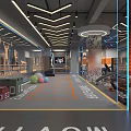 Modern Gym Interior With Spacious Training Area Fitness Equipment Colorful Exercise Balls And Decorative Walls