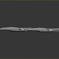 Three Silver Futuristic Spaceships With Blue Red Details Floating On Black Background