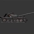 Rusty Military Tank With Weathered Armor Long Cannon And Track Details