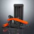 Seated Strength Training Fitness Machine With Orange Padded Seat Backrest And Black Metal Frame