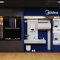 Modern COLMO Kitchen Appliances Showroom With Cabinets Display Area And Design Elements 3d model
