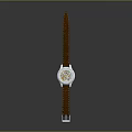 Luxury Wrist Watch With Brown Leather Strap And Silver Crystal Dial