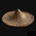 Old Chinese Style Bamboo-woven Sunhat 3d model