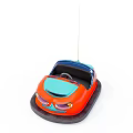 Fun Orange Electric Toy Remote Control Car with Convertible Design Blue Seats and Black Base