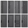 Stylish Modern Security Door Designs With Various Panel Patterns And Handle Styles 3d model