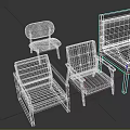 Modern Furniture Design Featuring Different Style Chairs With Wooden Armrests And Fabric Seats