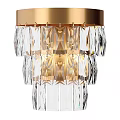 Elegant Modern Wall Lamp With Layered Crystal And Gold Metal Frame