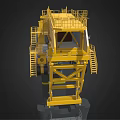 Yellow Bridge Erection Machine Heavy Equipment Working On Construction Site 3d model