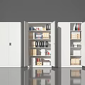 White Filing Cabinets With Open Doors Containing Folders Books And Office Supplies
