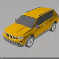 Yellow SUV 3D Rendered Model Featuring Reflection And Shiny Exterior Details 3d model