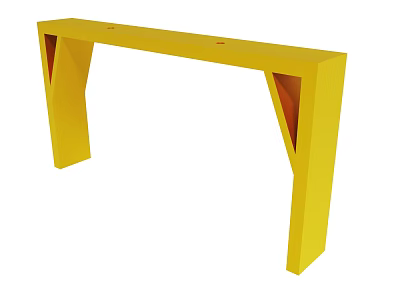 Modern Yellow Table With Unique Geometric Support Legs And Smooth Surface 3d model