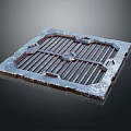 Industrial Metal Grate Cover With Slotted Design And Secure Fastening Elements