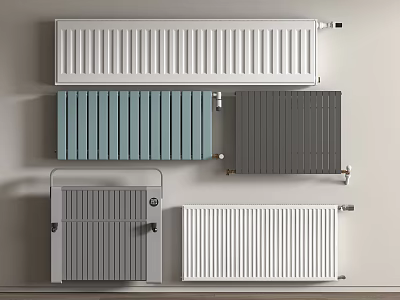 Variety Of Radiators In Different Colors And Styles 3d model