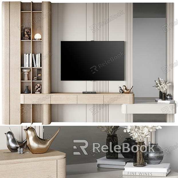 TV background wall TV cabinet model