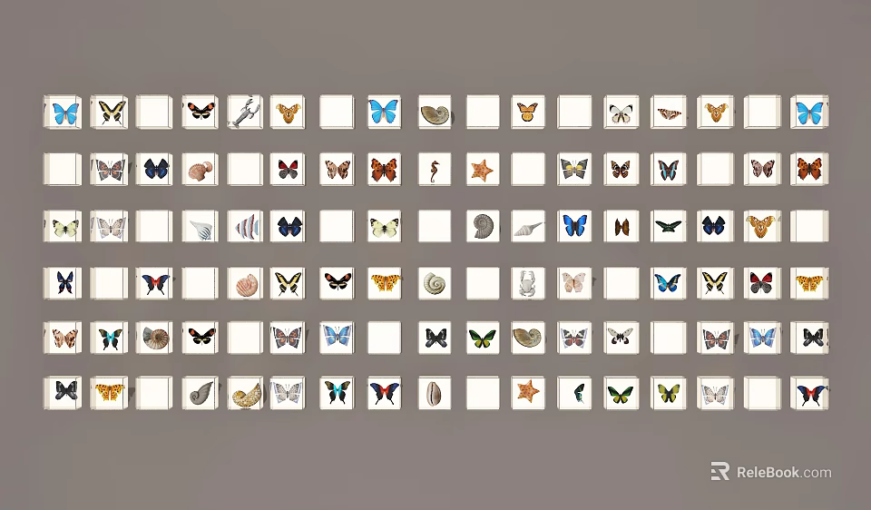 Various Animal Shaped Wall Decor Pieces In Different Colors And Designs 3d model 