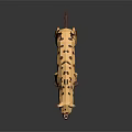 Spotted Hyena 3D Model in Low Poly Style with Yellow Fur and Brown Spots