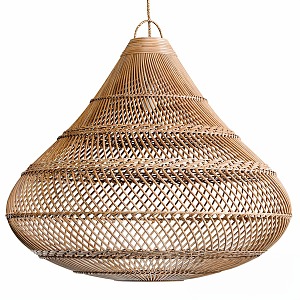 Quiet rattan chandelier lamp 3d model