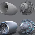 Axial Jet Engine Turbofan Engine Aircraft Engine Jet Engine Turbine Turbofan Engine Aero Engine Industrial Equipment 3d model