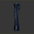 Blue Flared Denim Jeans with Classic Pockets and Adjustable Waistband Design