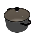 Stylish White Cooking Pot With Lid And Black Handles For Kitchen Use