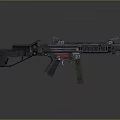Black Modern Tactical Assault Rifle With Scope Rail System Magazine And Ergonomic Grip