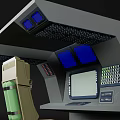 Modern Control Console With Seat Display Screen And Control Panel