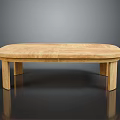Wooden Oval Coffee Table With Smooth Surface And Four Legs Modern Design