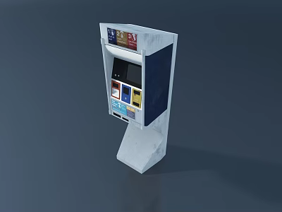 Public Facility Self Service Kiosk With Modern Design Interactive Screen And Service Panel 3d model