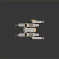 Futuristic Mechanical Game Movie Character Featuring Yellow White Multiple Legs 3D Model Structure