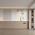 New Chinese bedroom background wall 3d model