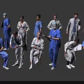 Group of Medical Professionals Standing Sitting and Holding Clipboards in Healthcare Team Setting