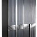 Modern Silver Wardrobe with Vertical Stripes and Multi door Design 3d model