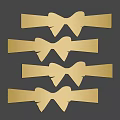 Gold Animal Wall Decor with Four Butterfly Shapes on Gray Background