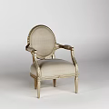 Elegant Classic Accent Chair With Beige Fabric Upholstery Gold Metal Frame And Ornate Armrests