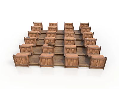 Practical Wooden Storage Cabinets Multiple Arrangement For Home Organization Design 3d model