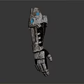 Futuristic Mechanical Arm Equipment With Blue Glowing Elements And Metallic Texture 3d model